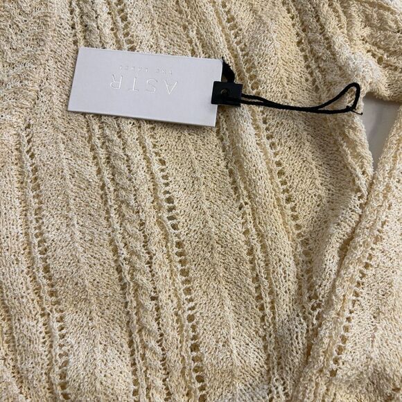 ASTR the Label Wrap Front Pointelle
Sweater in Cream - Picture 3 of 5